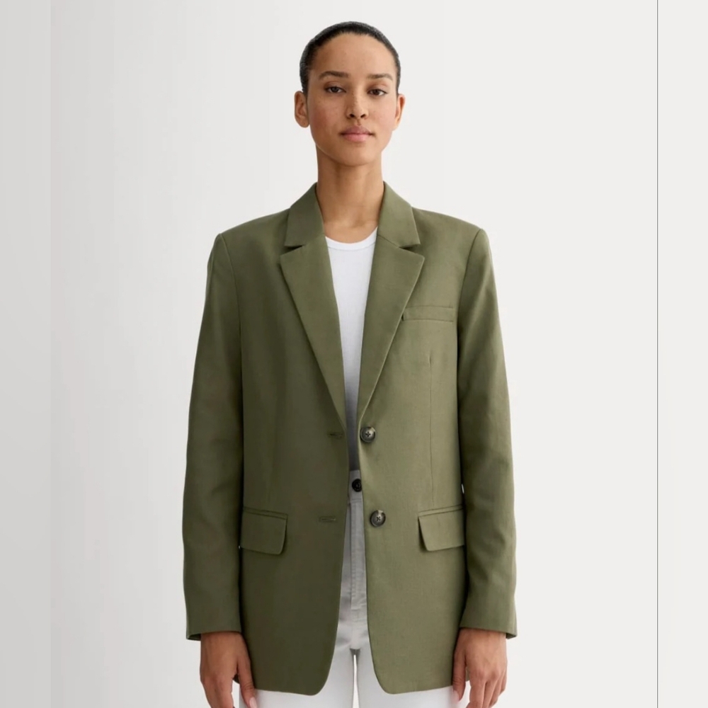 Everlane Olive Green Blazer - Oversized Buttersmooth